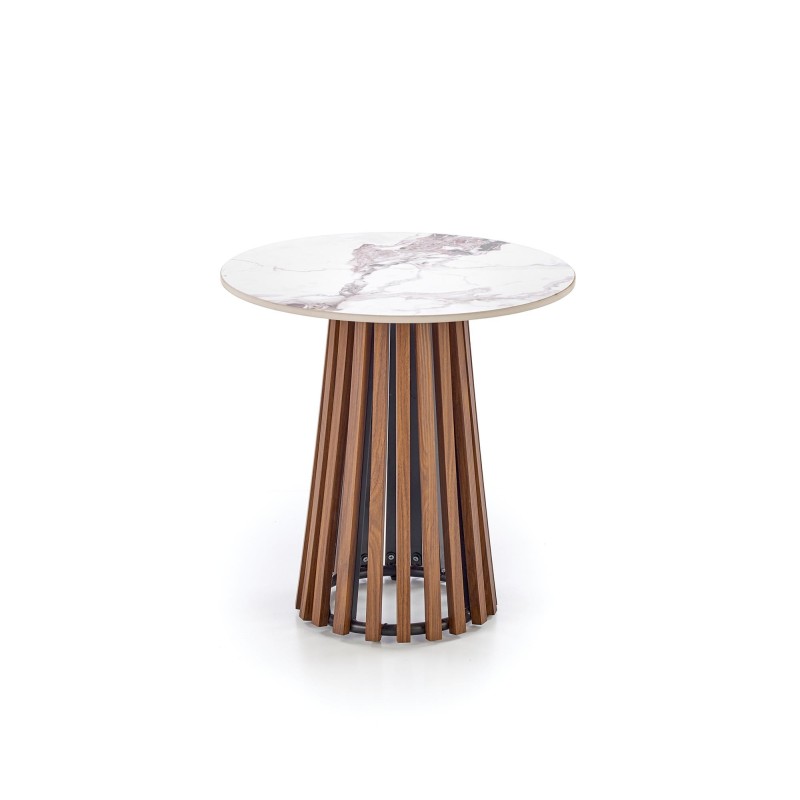 'CARINA_S Beige Marble / Walnut Coffee Table' 'CARINA_S Beige Marble / Walnut Coffee Table'