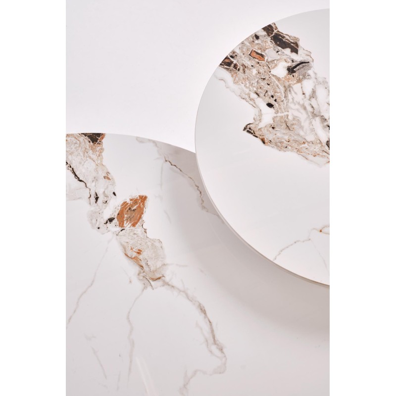 'CARINA_S Beige Marble / Walnut Coffee Table' 'CARINA_S Beige Marble / Walnut Coffee Table'