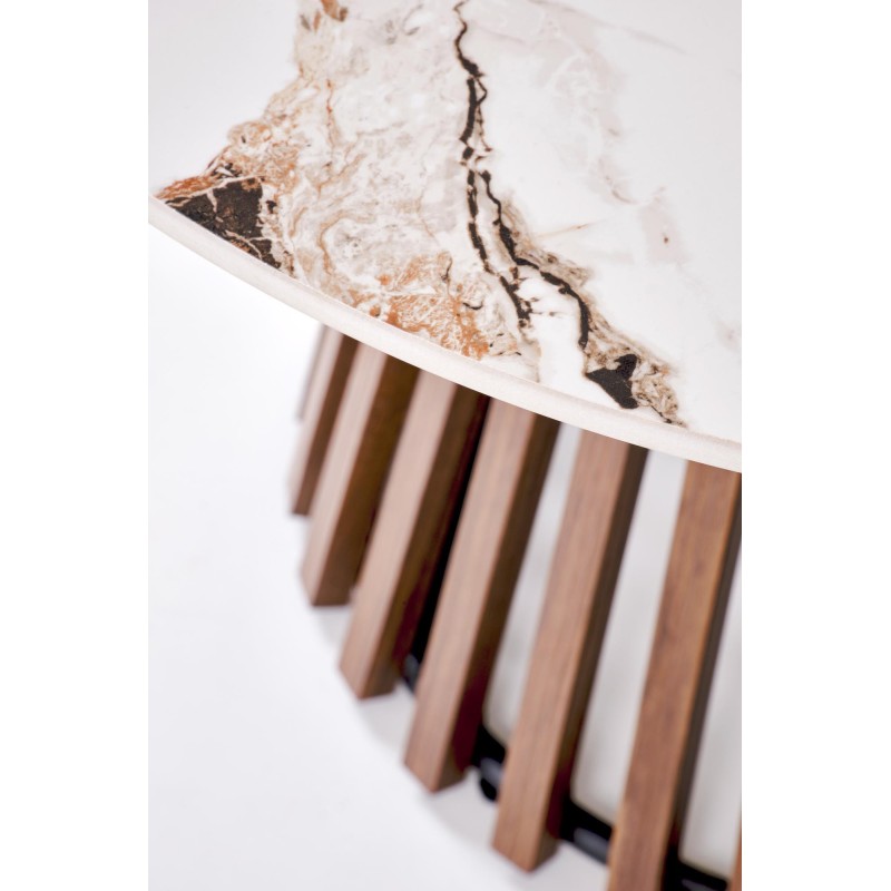 'CARINA Beige Marble / Walnut Coffee Table' 'CARINA Beige Marble / Walnut Coffee Table'