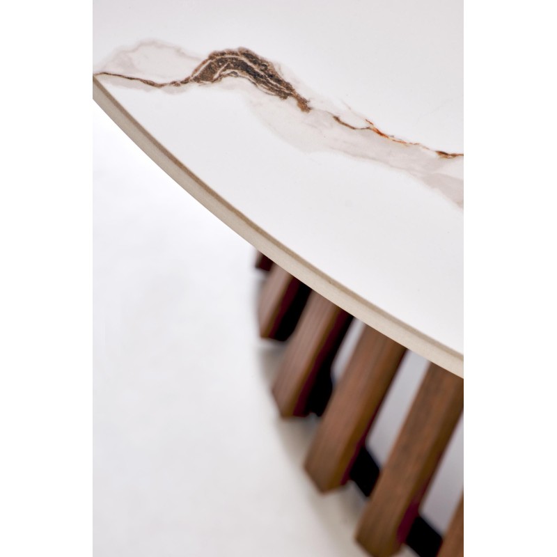 'CARINA Beige Marble / Walnut Coffee Table' 'CARINA Beige Marble / Walnut Coffee Table'