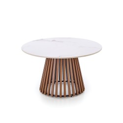 'CARINA Beige Marble / Walnut Coffee Table' 'CARINA Beige Marble / Walnut Coffee Table'