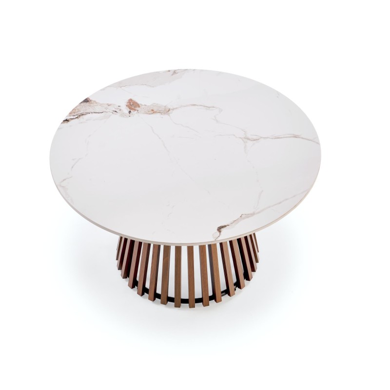 'CARINA Beige Marble / Walnut Coffee Table' 'CARINA Beige Marble / Walnut Coffee Table'
