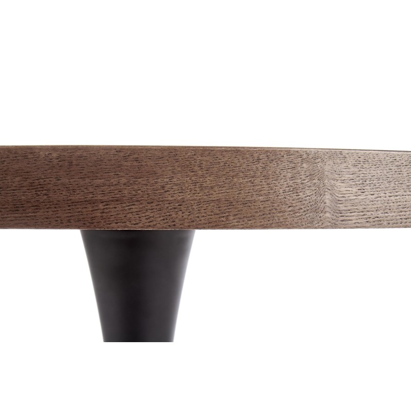 'CARMELO Round Table, Walnut Top, Black Leg' 'CARMELO Round Table, Walnut Top, Black Leg'