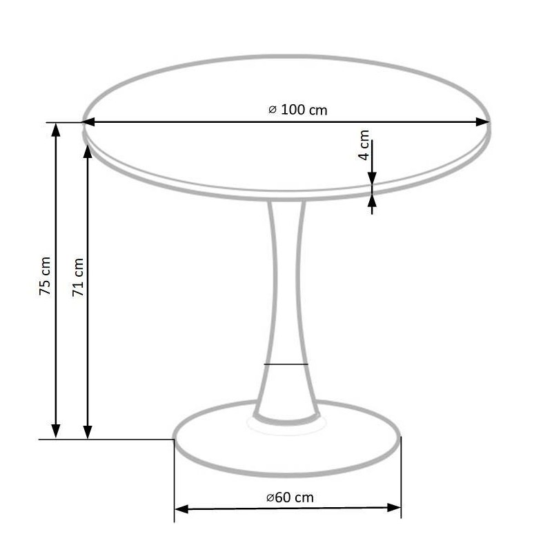 'CARMELO Round Table, Walnut Top, Black Leg' 'CARMELO Round Table, Walnut Top, Black Leg'