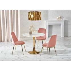 'CASEMIRO Table Top - White Marble, Leg - Gold'