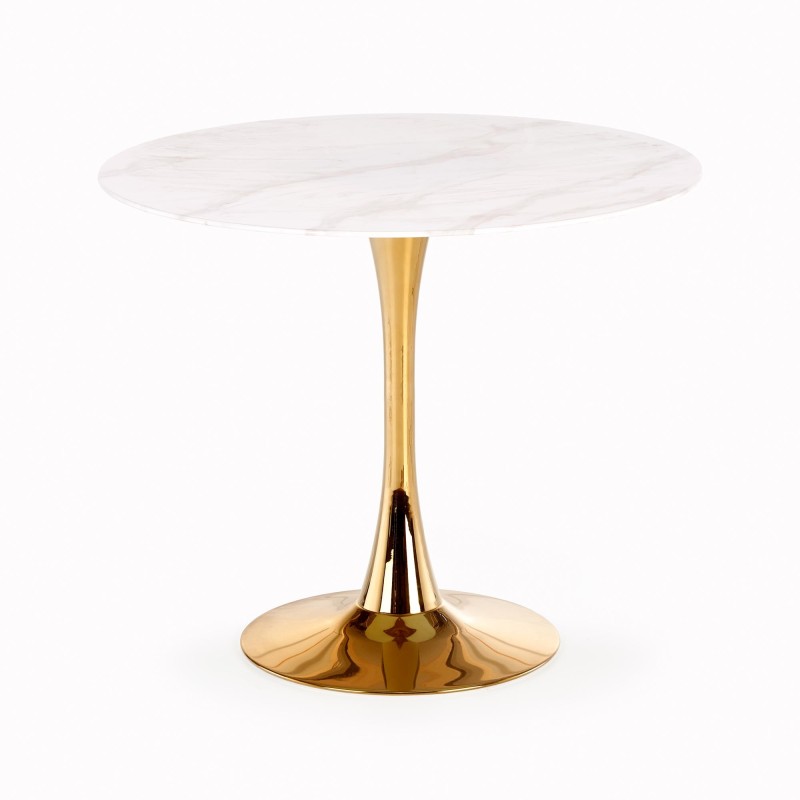 'CASEMIRO Table Top - White Marble, Leg - Gold' 'CASEMIRO Table Top - White Marble, Leg - Gold'