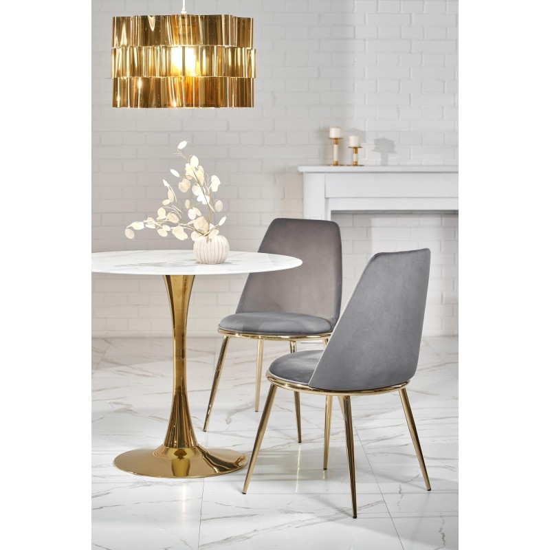 'CASEMIRO Table Top - White Marble, Leg - Gold' 'CASEMIRO Table Top - White Marble, Leg - Gold'
