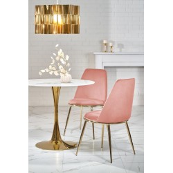 'CASEMIRO Table Top - White Marble, Leg - Gold' 'CASEMIRO Table Top - White Marble, Leg - Gold'