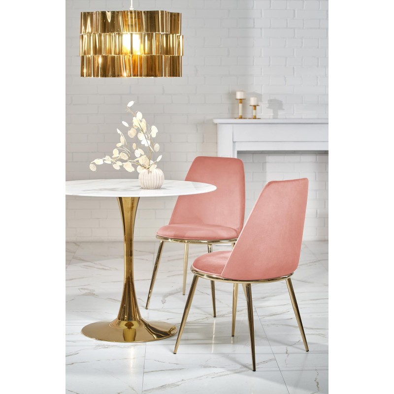 'CASEMIRO Table Top - White Marble, Leg - Gold' 'CASEMIRO Table Top - White Marble, Leg - Gold'