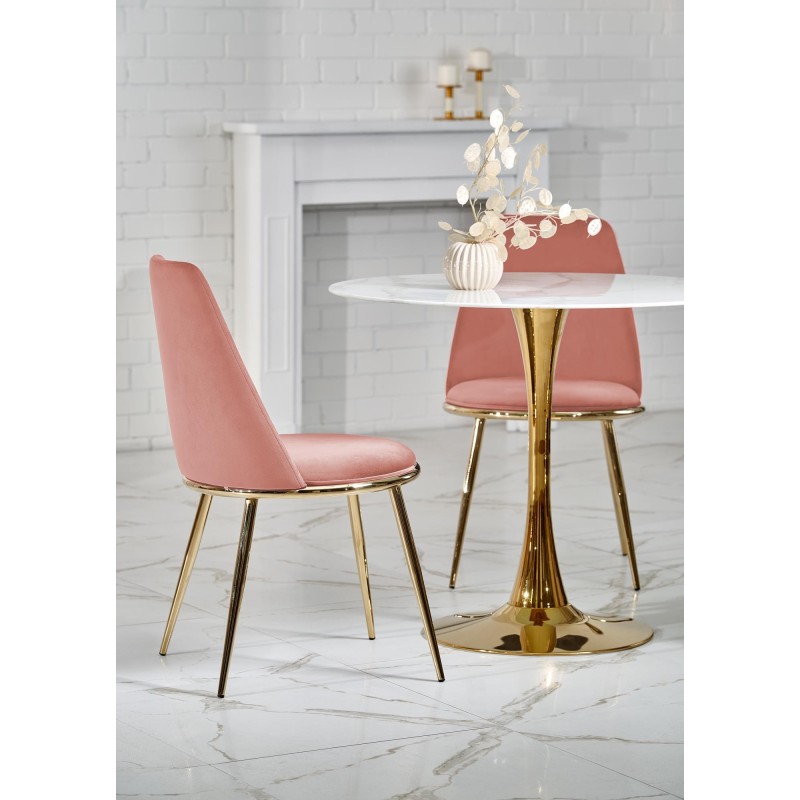 'CASEMIRO Table Top - White Marble, Leg - Gold' 'CASEMIRO Table Top - White Marble, Leg - Gold'