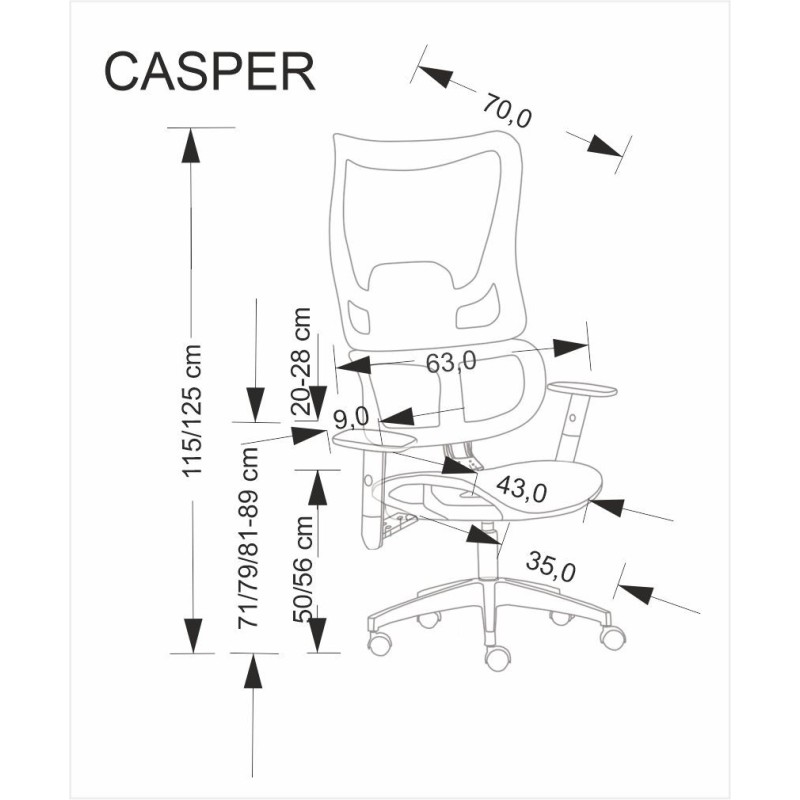 CASPER fotel gabinetowy czarny (1p 1szt) CASPER fotel gabinetowy czarny (1p 1szt)