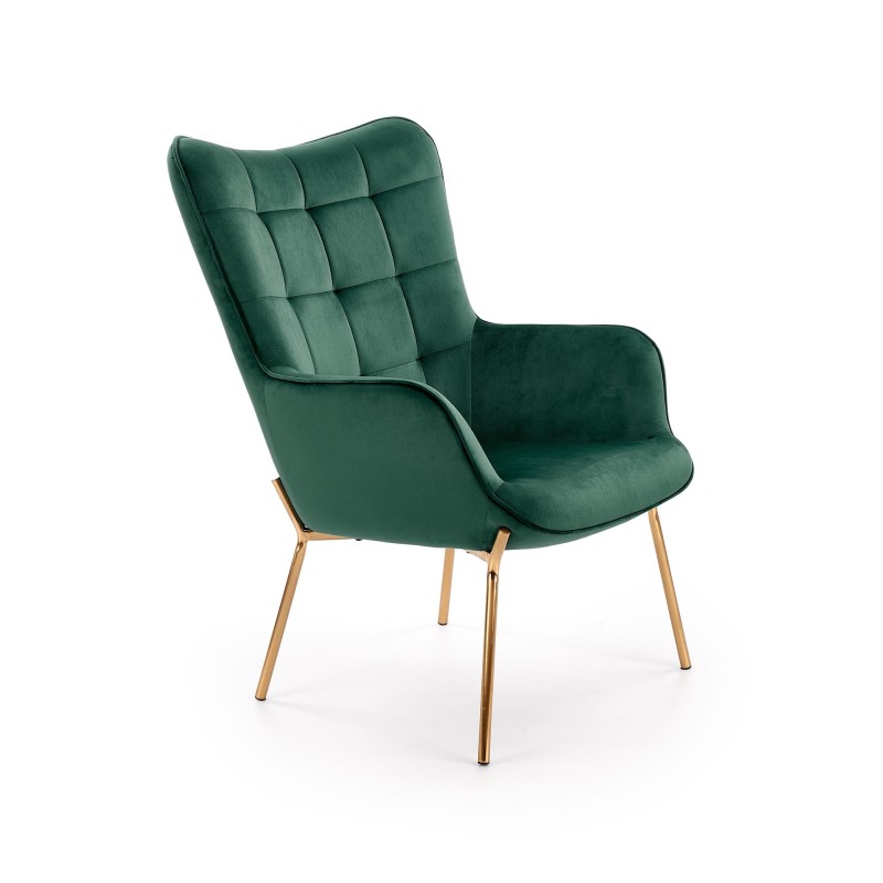 'CASTEL 2 Relaxation Armchair Gold / Dark Green'