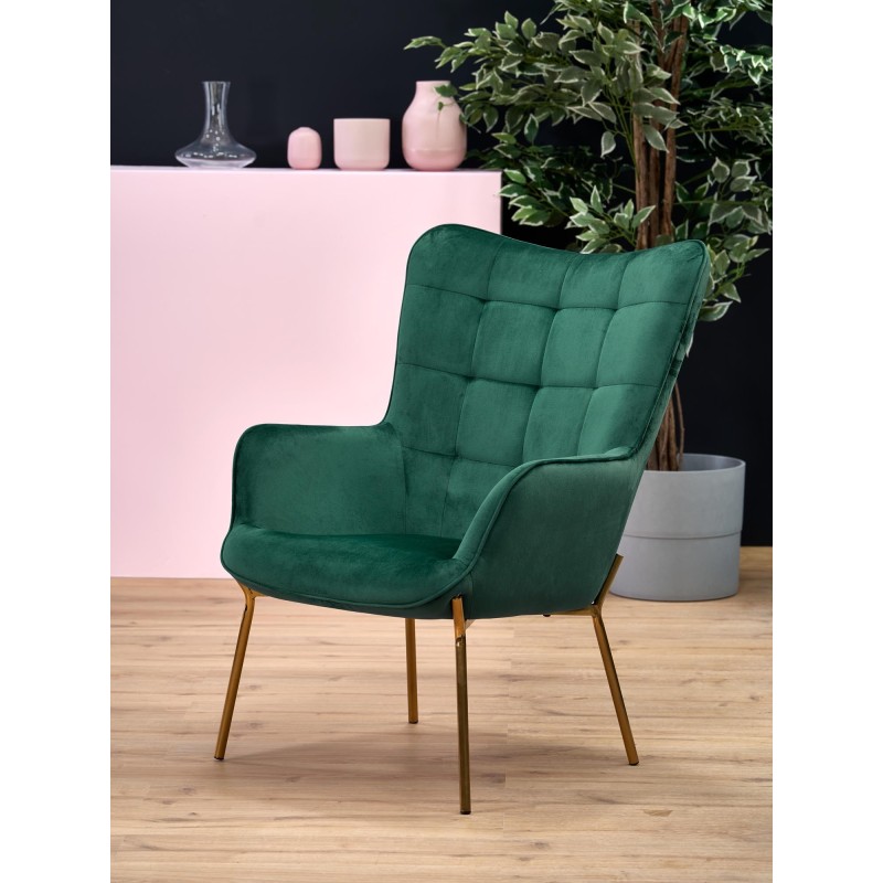 'CASTEL 2 Relaxation Armchair Gold / Dark Green' 'CASTEL 2 Relaxation Armchair Gold / Dark Green'