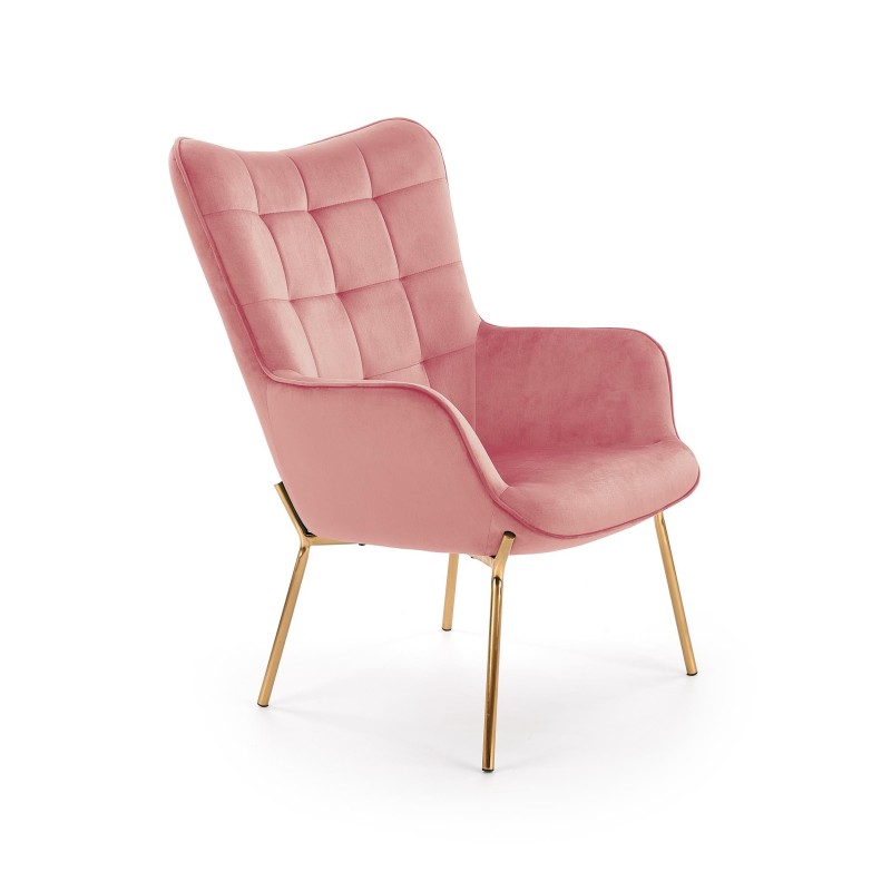 'CASTEL 2 Relaxation Armchair Gold / Light Pink'