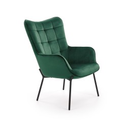 'CASTEL Relaxation Armchair Black / Dark Green'