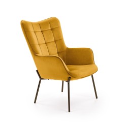 'CASTEL Relaxation Chair Black / Mustard'