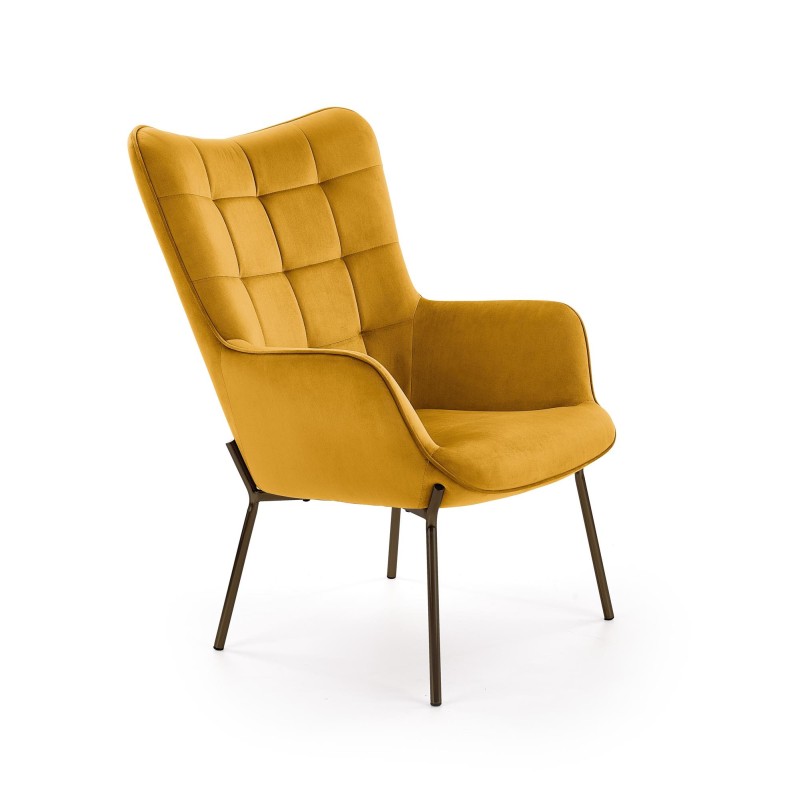 'CASTEL Relaxation Chair Black / Mustard'