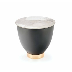 'CECILIA_S White Marble / Ash Grey / Gold Coffee Table'