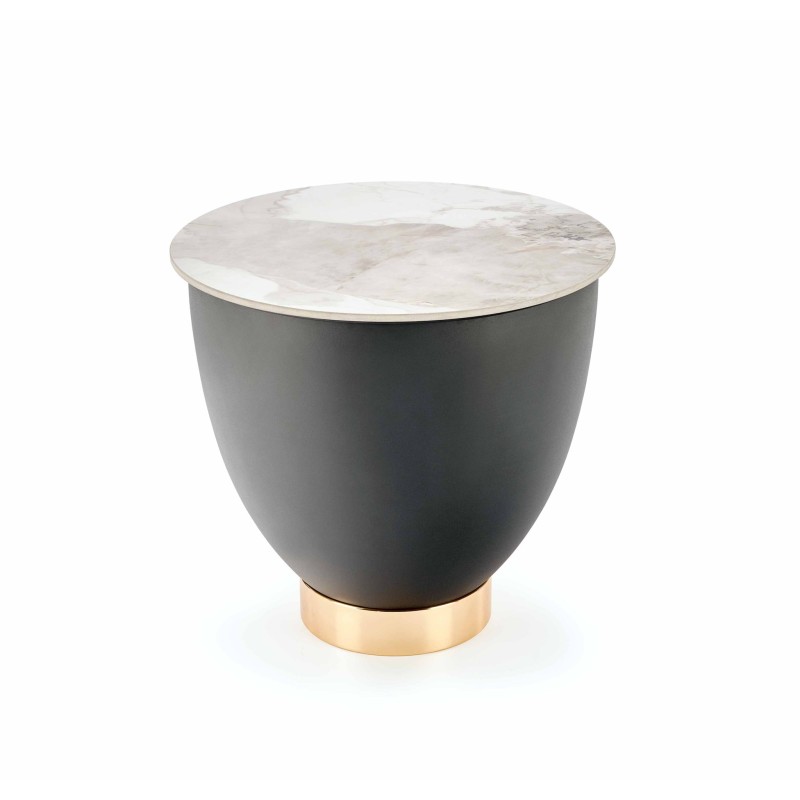 'CECILIA_S White Marble / Ash Grey / Gold Coffee Table'