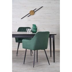 'CHARLES Extendable Table, Top - Ashen Marble, Legs - Black' 'CHARLES Extendable Table, Top - Ashen Marble, Legs - Black'