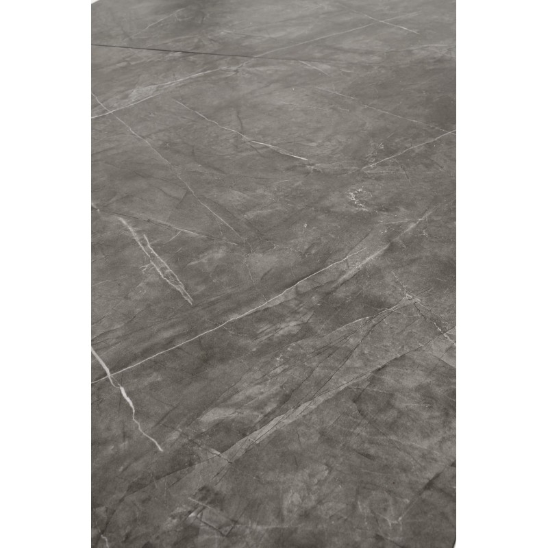 'CHARLES Extendable Table, Top - Ashen Marble, Legs - Black' 'CHARLES Extendable Table, Top - Ashen Marble, Legs - Black'
