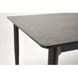 'CHARLES Extendable Table, Top - Ashen Marble, Legs - Black' 'CHARLES Extendable Table, Top - Ashen Marble, Legs - Black'