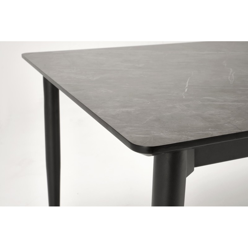 'CHARLES Extendable Table, Top - Ashen Marble, Legs - Black' 'CHARLES Extendable Table, Top - Ashen Marble, Legs - Black'