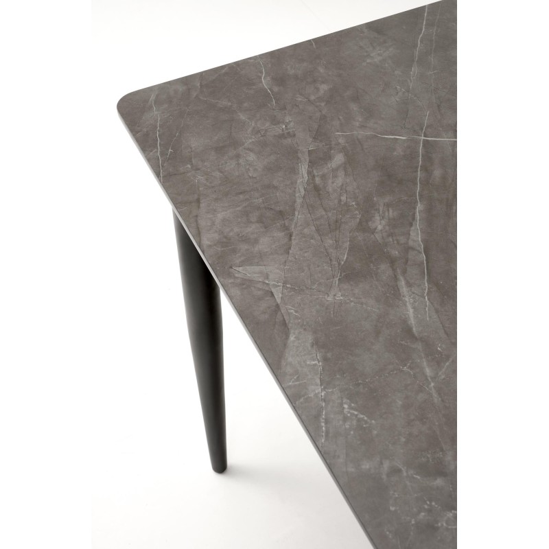 'CHARLES Extendable Table, Top - Ashen Marble, Legs - Black' 'CHARLES Extendable Table, Top - Ashen Marble, Legs - Black'