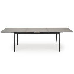 'CHARLES Extendable Table, Top - Ashen Marble, Legs - Black' 'CHARLES Extendable Table, Top - Ashen Marble, Legs - Black'