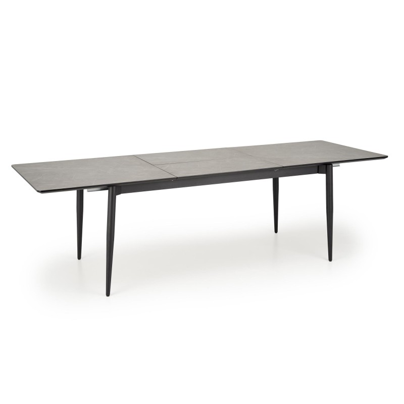 'CHARLES Extendable Table, Top - Ashen Marble, Legs - Black' 'CHARLES Extendable Table, Top - Ashen Marble, Legs - Black'