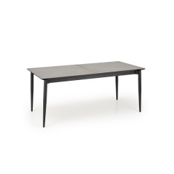 'CHARLES Extendable Table, Top - Ashen Marble, Legs - Black' 'CHARLES Extendable Table, Top - Ashen Marble, Legs - Black'
