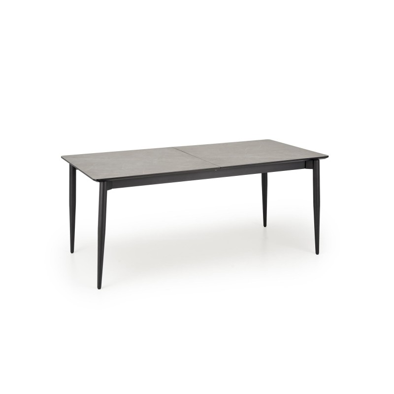 'CHARLES Extendable Table, Top - Ashen Marble, Legs - Black' 'CHARLES Extendable Table, Top - Ashen Marble, Legs - Black'