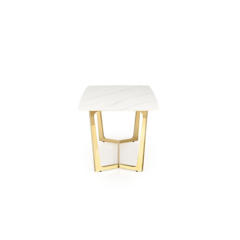 'CLEMENTE Table Top - White Marble, Legs - Gold' 'CLEMENTE Table Top - White Marble, Legs - Gold'