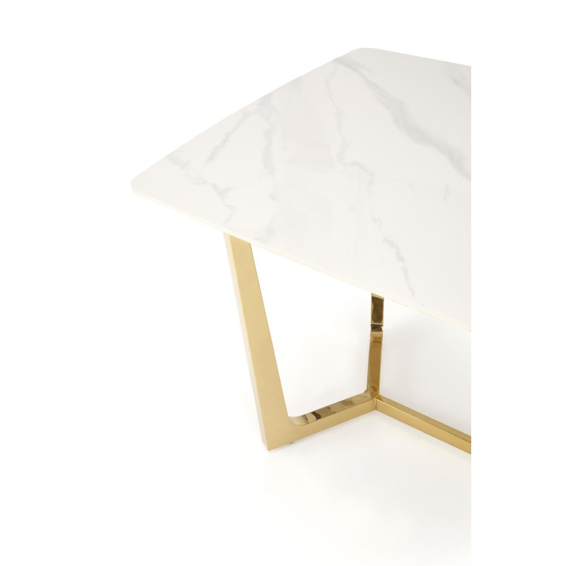 'CLEMENTE Table Top - White Marble, Legs - Gold' 'CLEMENTE Table Top - White Marble, Legs - Gold'