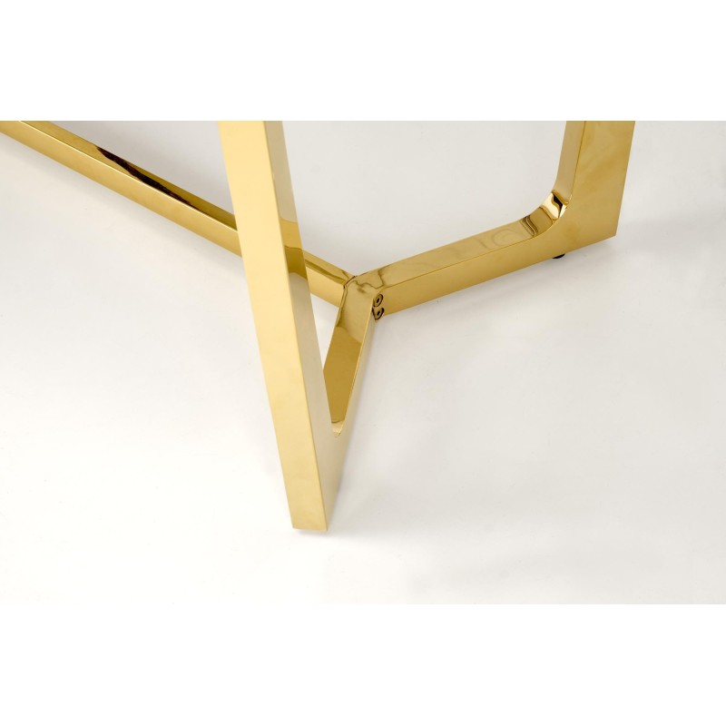 'CLEMENTE Table Top - White Marble, Legs - Gold' 'CLEMENTE Table Top - White Marble, Legs - Gold'