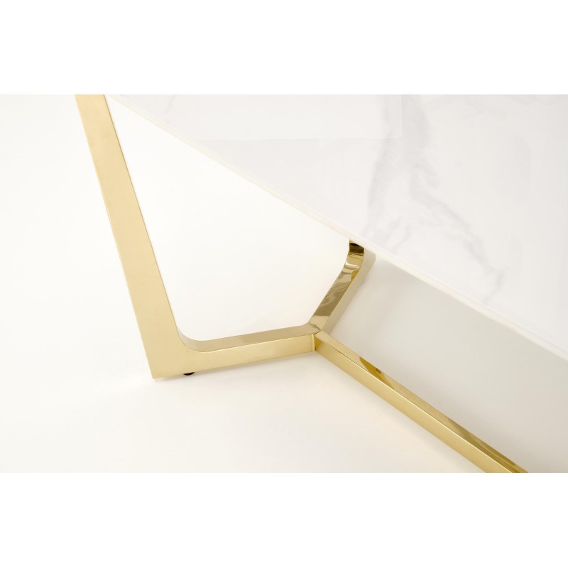 'CLEMENTE Table Top - White Marble, Legs - Gold' 'CLEMENTE Table Top - White Marble, Legs - Gold'