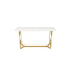'CLEMENTE Table Top - White Marble, Legs - Gold' 'CLEMENTE Table Top - White Marble, Legs - Gold'