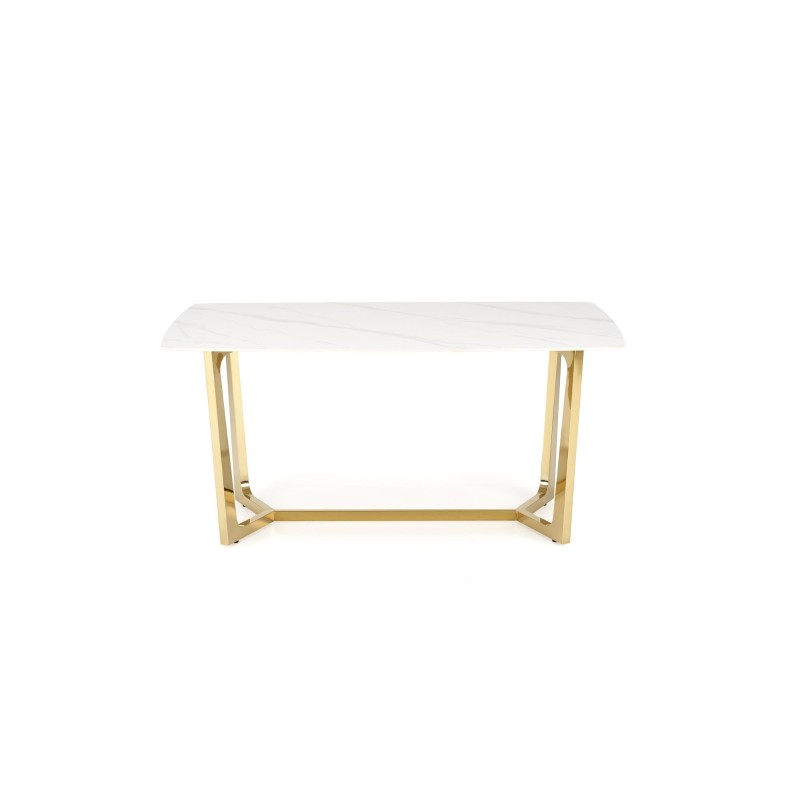 'CLEMENTE Table Top - White Marble, Legs - Gold' 'CLEMENTE Table Top - White Marble, Legs - Gold'