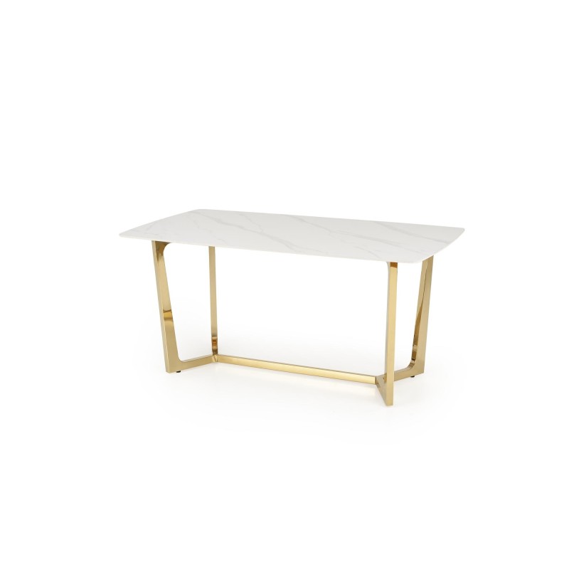 'CLEMENTE Table Top - White Marble, Legs - Gold' 'CLEMENTE Table Top - White Marble, Legs - Gold'