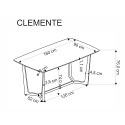 CLEMENTE stół blat - biały marmur, nogi - złoty (2p 1szt) CLEMENTE stół blat - biały marmur, nogi - złoty (2p 1szt)