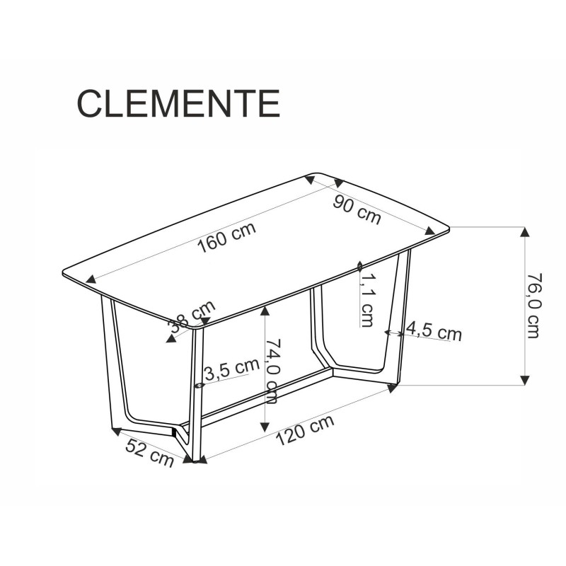 CLEMENTE stół blat - biały marmur, nogi - złoty (2p 1szt) CLEMENTE stół blat - biały marmur, nogi - złoty (2p 1szt)
