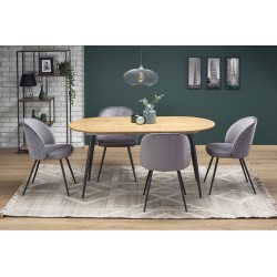 'COLORADO Extendable Table, Top - Golden Oak, Frame - Black'