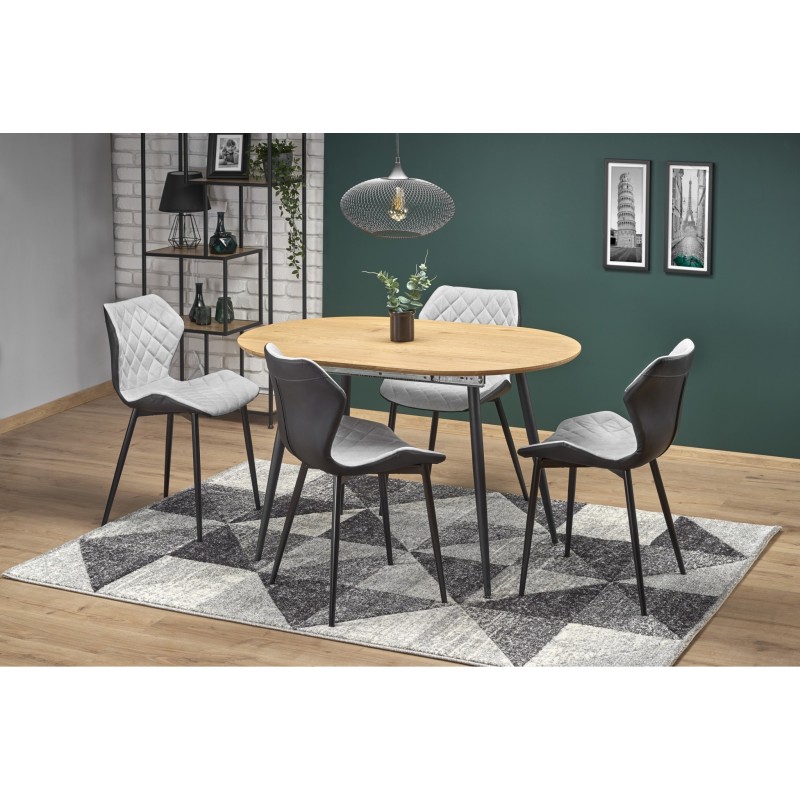 'COLORADO Extendable Table, Top - Golden Oak, Frame - Black' 'COLORADO Extendable Table, Top - Golden Oak, Frame - Black'