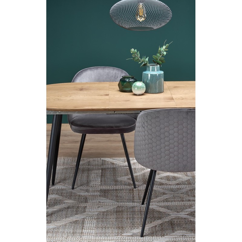 'COLORADO Extendable Table, Top - Golden Oak, Frame - Black' 'COLORADO Extendable Table, Top - Golden Oak, Frame - Black'