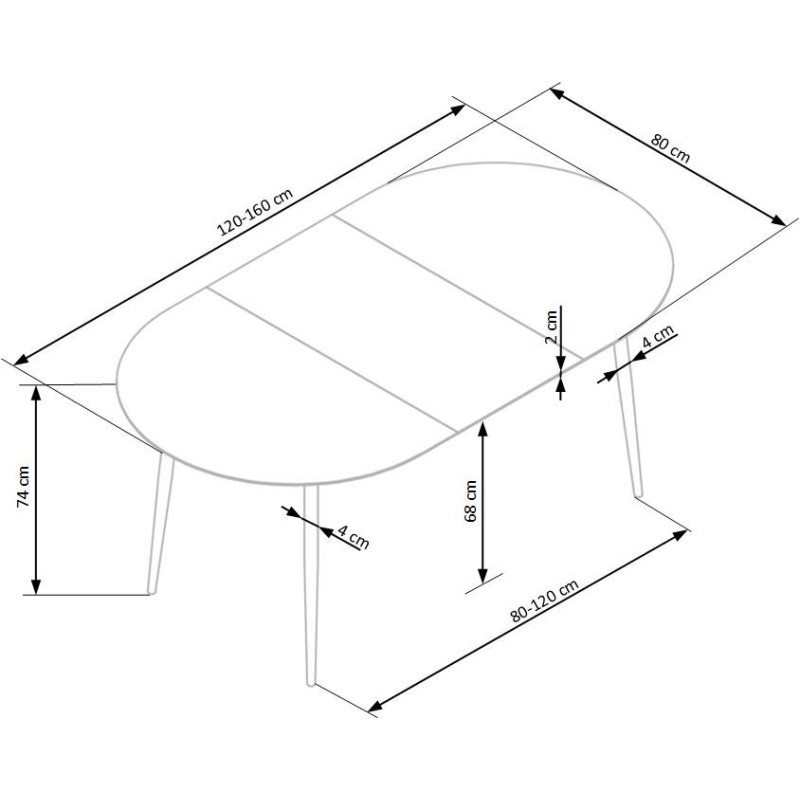 'COLORADO Extendable Table, Top - Golden Oak, Frame - Black' 'COLORADO Extendable Table, Top - Golden Oak, Frame - Black'