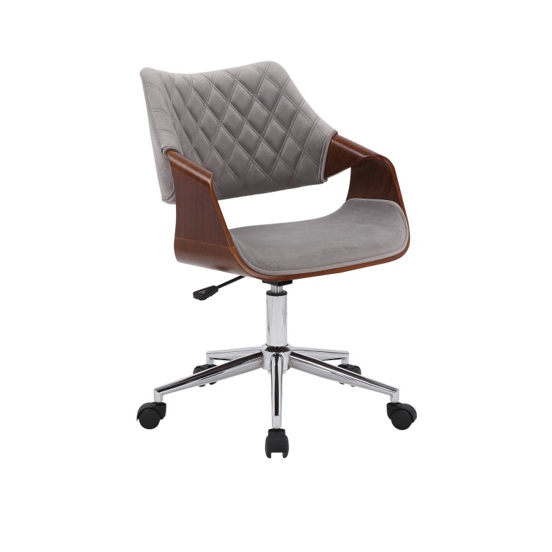 'COLT Walnut/Ash Grey Velvet Office Chair' 'COLT Walnut/Ash Grey Velvet Office Chair'