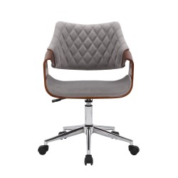 'COLT Walnut/Ash Grey Velvet Office Chair' 'COLT Walnut/Ash Grey Velvet Office Chair'