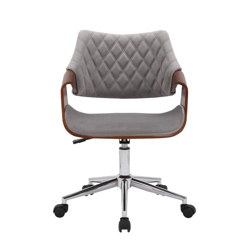 'COLT Walnut/Ash Grey Velvet Office Chair' 'COLT Walnut/Ash Grey Velvet Office Chair'
