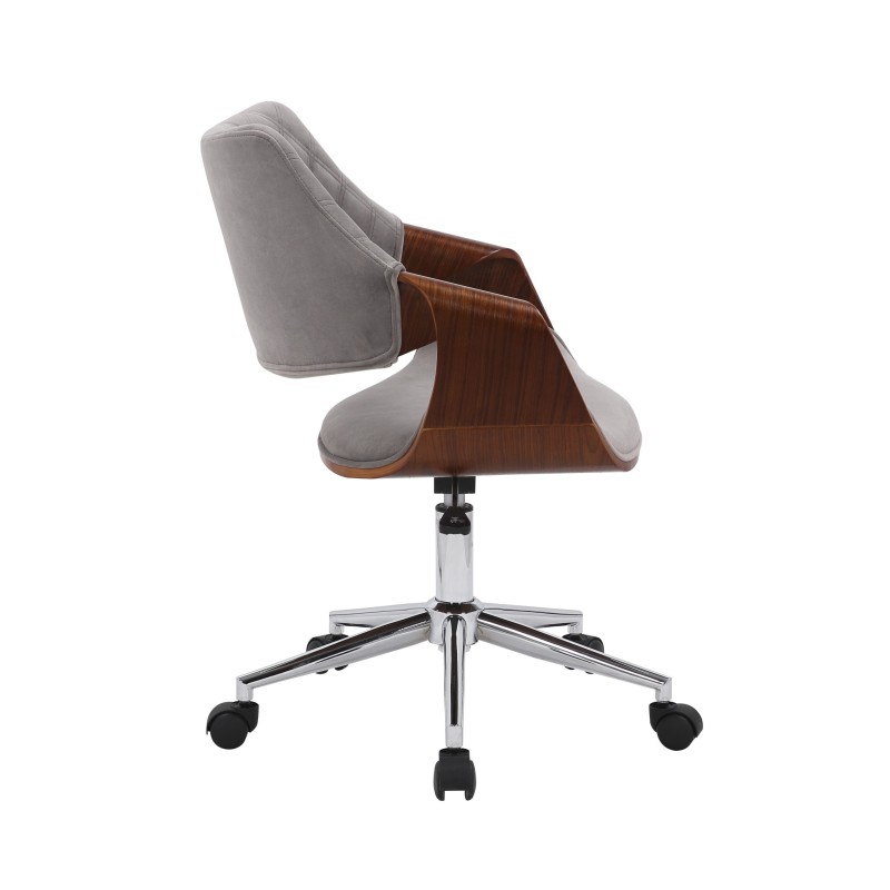 'COLT Walnut/Ash Grey Velvet Office Chair' 'COLT Walnut/Ash Grey Velvet Office Chair'
