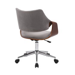 'COLT Walnut/Ash Grey Velvet Office Chair' 'COLT Walnut/Ash Grey Velvet Office Chair'